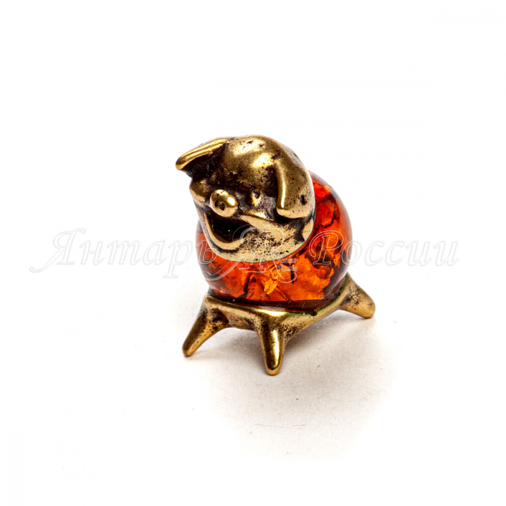 Поросёнок-шарик Латунь, янтарь